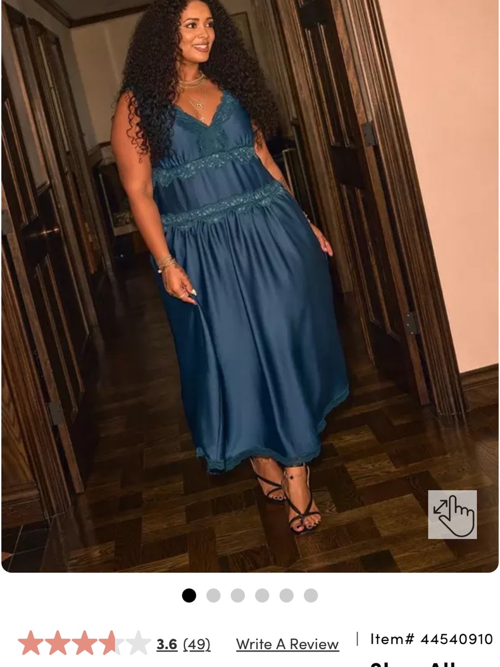 torrid Teal Lace-Trim V-Neck Midi Dress